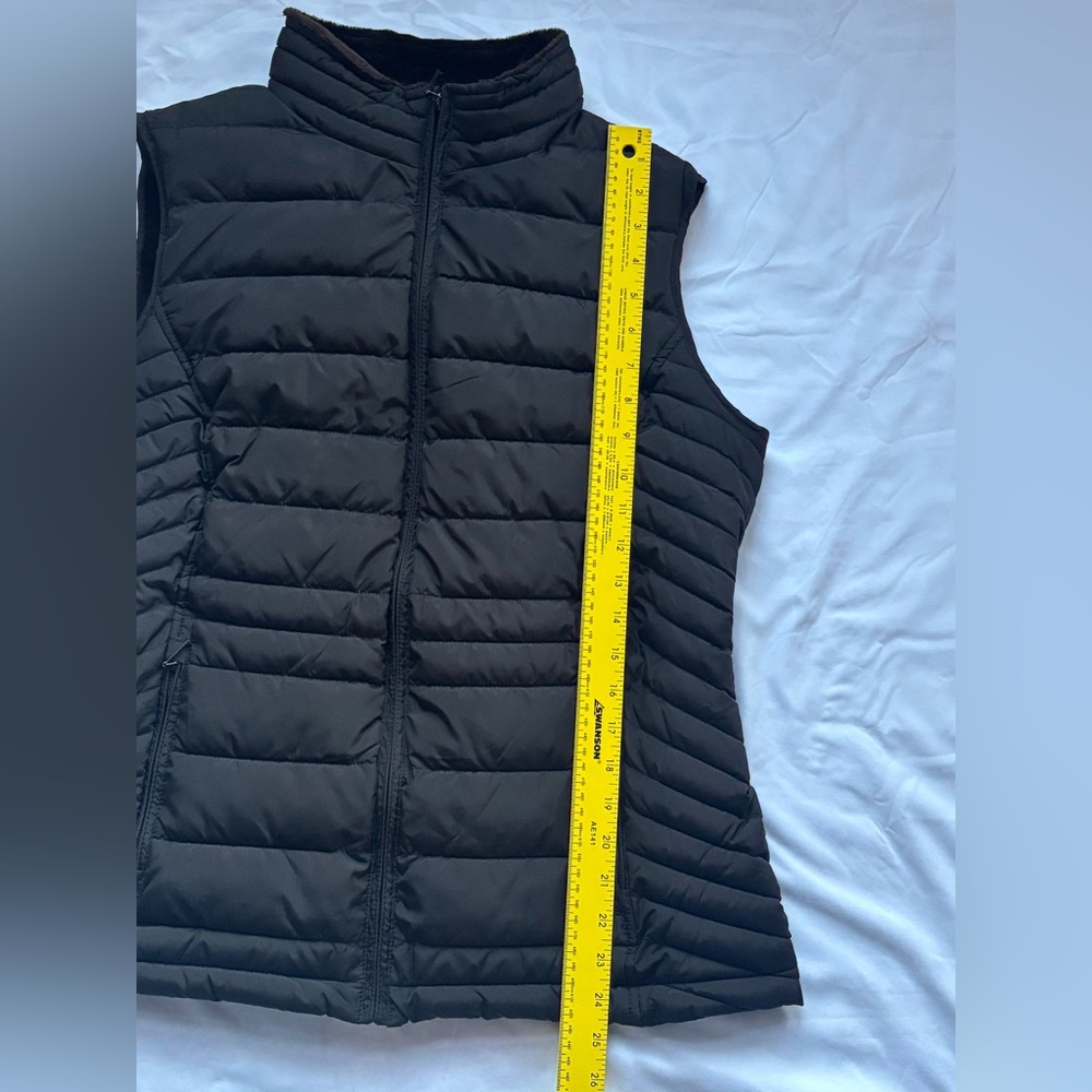 Weatherproof Women’s Size Large L Velour Lined Black Puffer Vest - Picture 8 of 8